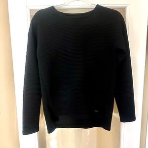 Mondetta Black Ribbed Heavyweight top w/side zip inserts/ Size S/P (Oversized)